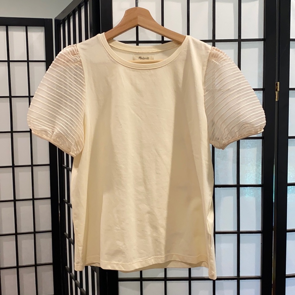 MADEWELL Cream Puff Sleeve Top